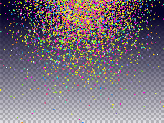 Confetti background. Holiday vector. Celebration, festival, winning or carnival concept. Bright sparkles. Colorful confetti pieces illustration for web design, creative projects or printed products. © ADELART
