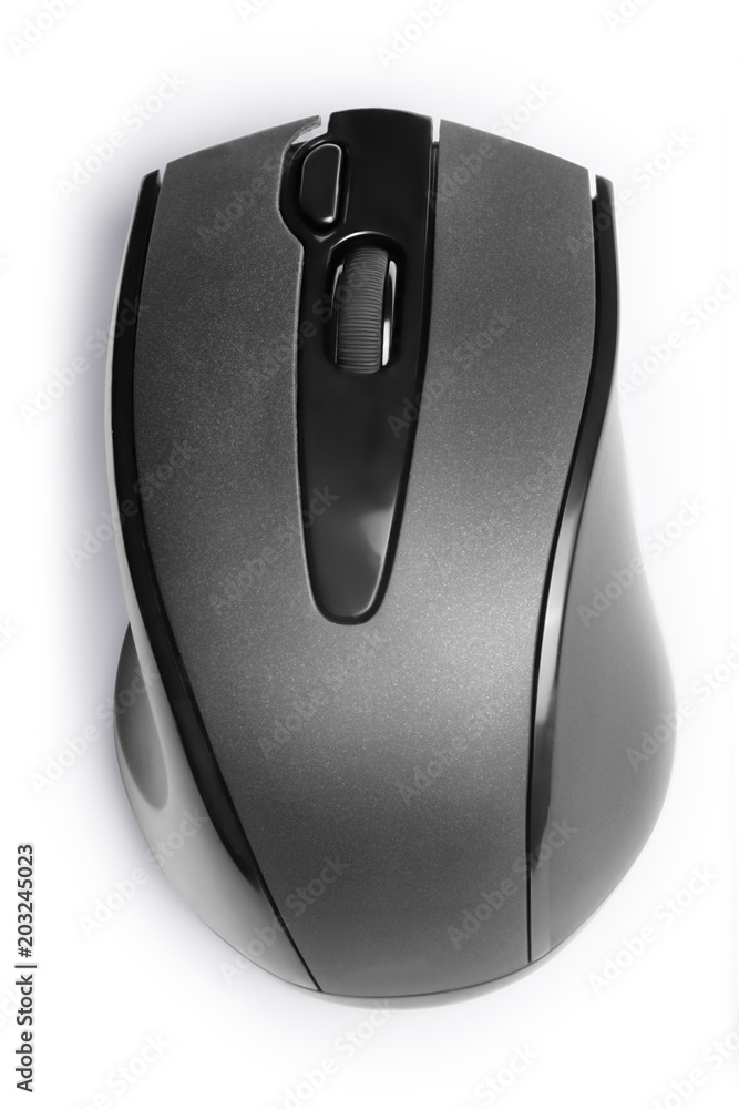 Aufkleber computer mouse top view isolated with clipping path