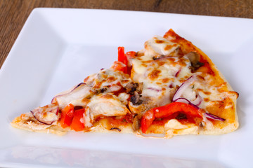 Pizza with beef and onion