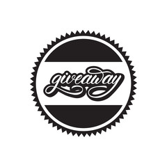 Lettering design with a word "giveaway". Vector illustration.