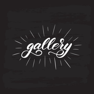 Lettering design with a word "Gallery". Vector illustration.