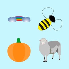 icons about Animal with standing, nature, lamb, farm and graphic