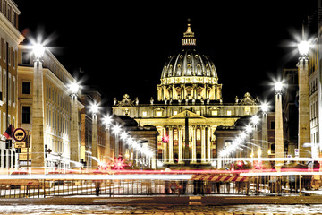SAINT PETER BASILICA. FAMOUS DESTINATION OF ROME. TOP ATTRECTION OF ITALY.