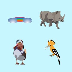 icons about Animal with background, pachyderm, walking, hunt and solid