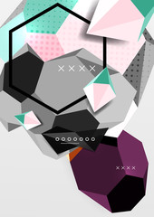 Obraz premium Color 3d geometric composition poster