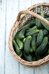 crispy cucumber in a basket