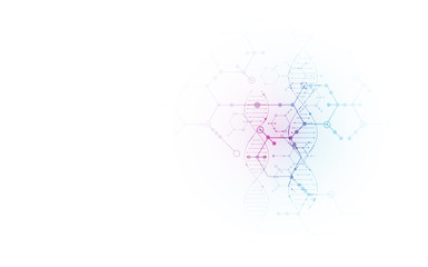 Bright scientific background. A creative idea for your business concept. DNA style.