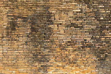 Dark stain on old brick wall, vintage concept background