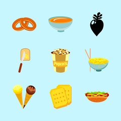 icons about Food with vitamin, fast food, sweet, dinner and eat