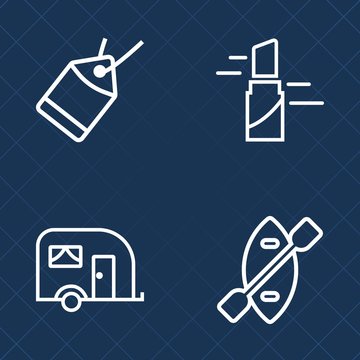 Premium set of outline vector icons. Such as cargo, transport, delivery, label, lipstick, make-up, makeup, pink, sign, glamour, paper, river, element, price, vehicle, transportation, beautiful, beauty