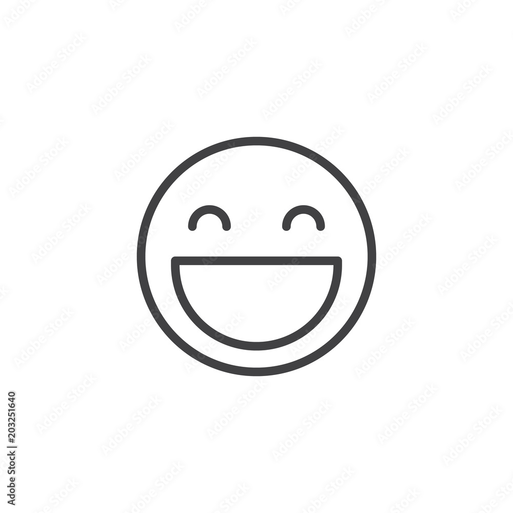 Aufkleber smiling face outline icon. linear style sign for mobile concept and web design. happy emoticon simpl