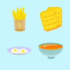 icons about Food with bake, omelette, soup, potatoes fries and fastfood