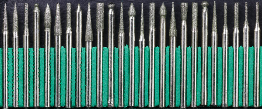 A set of diamond drills for a dremel