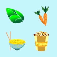 icons about Food with cinema, nature, eat, corn and popcorn