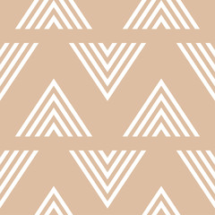 Beige and white geometric seamless pattern