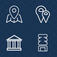 Premium set of outline vector icons. Such as travel, position, place, plastic, vacation, gps, sea, container, cool, landscape, summer, drink, sign, map, navigation, white, location, picnic, cooler