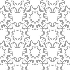 Gray floral seamless pattern on white background