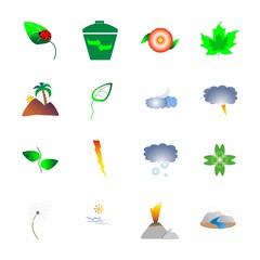 icon Nature with rain, clear icon, could, romantic and organic