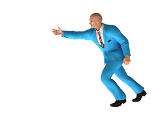 Fototapeta na wymiar furious man in blue suit