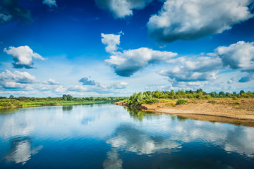 Fototapeta premium beautiful view on river at sunny day