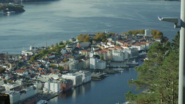 View of Bergen Norway from Mount Fløyen