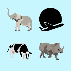 icons about Animal with zoo, world, rhinoceros, cow and symbol