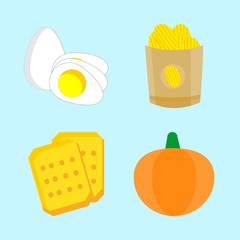 icons about Food with breakfast, cookies, pumpkin, bulk and sugar