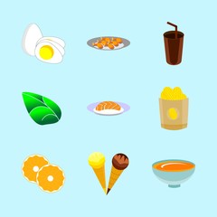 icons about Food with lime, chocolate, coffee, aroma and cake