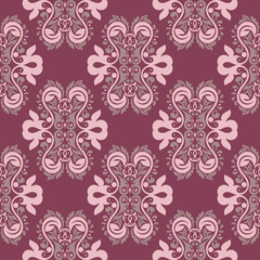 Seamless background. Floral purple red pattern
