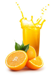 Fresh orange juice and oranges