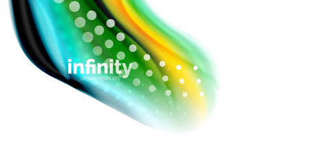 Vector flowing liqiud colors isolated on white, wave abstract background