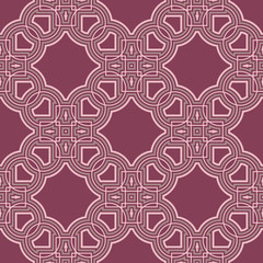 Geometric seamless pattern. Purple red background
