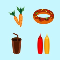 icons about Food with cafe, hot chocolate, cup, menu and fresh