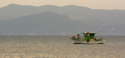 summer seaside boat travel relax time greece