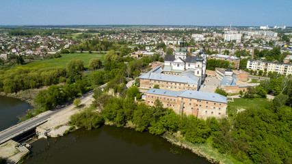Fototapeta na wymiar Aerial view of Monastery of the bare Carmelites in Berdichev, Ukraine