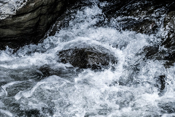 Abstract dark blue Waterfall wave water background texture