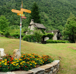 Garden Bed and footpath signs, Valle Versasca