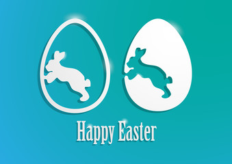 Easter Sale Banner Template Background with Beautiful Calligraphy. Paper Cut Egg, Vector Illustration