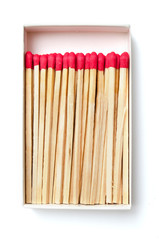 Matches in a box, isolated on white