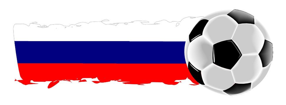 Football with russian flag - illustration