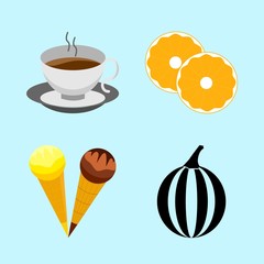 icons about Food with vitamin, citrus fruit, tea, diet and fruit