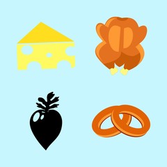 icons about Food with chiken, tasty, pastry, piece and milk