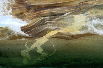 Versasca flow; water and patterned bedrock of the river in Ticino