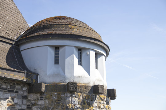 Reservoir tower house on a dam