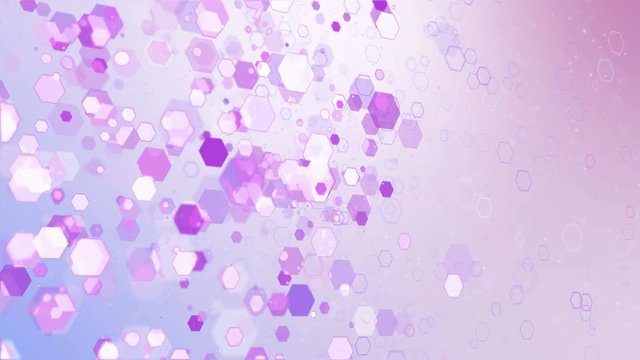 Purple and violet hexagon sparkles glitter animation.