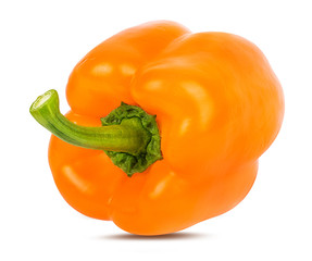 Fresh sweet red pepper bell isolated on white background with clipping path