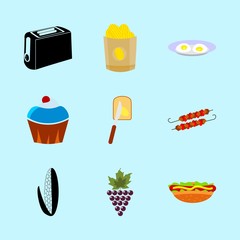 icons about Food with food, bunch, cupcake, vanilla and breakfast