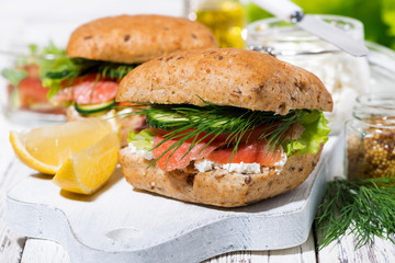 sandwich with salted fish and cream cheese