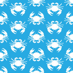 Seamless pattern with crabs. Seafood