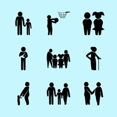 icons about Human with love, businessman, mommy, gypsum and sports
